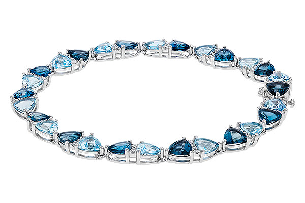 14K White Gold Topaz Bracelet