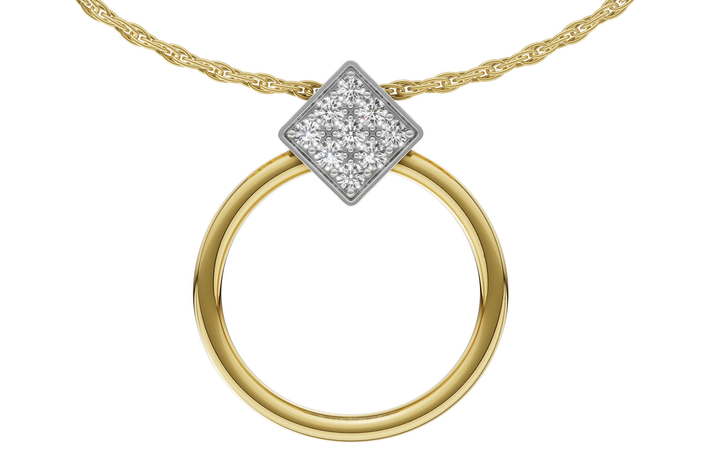 14K Two-Tone Diamond Necklace