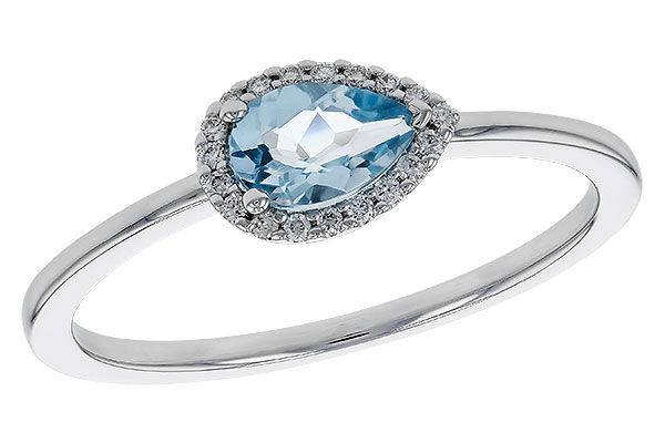 14K White Gold Aquamarine Ring
