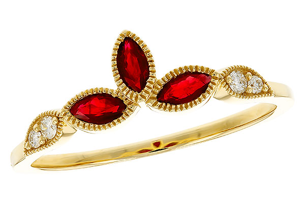 14K Yellow Gold Ruby Ring Enhancer