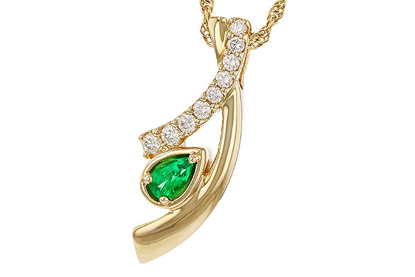 14K Yellow Gold Emerald Necklace