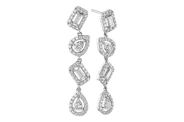 14K White Gold Diamond Earrings