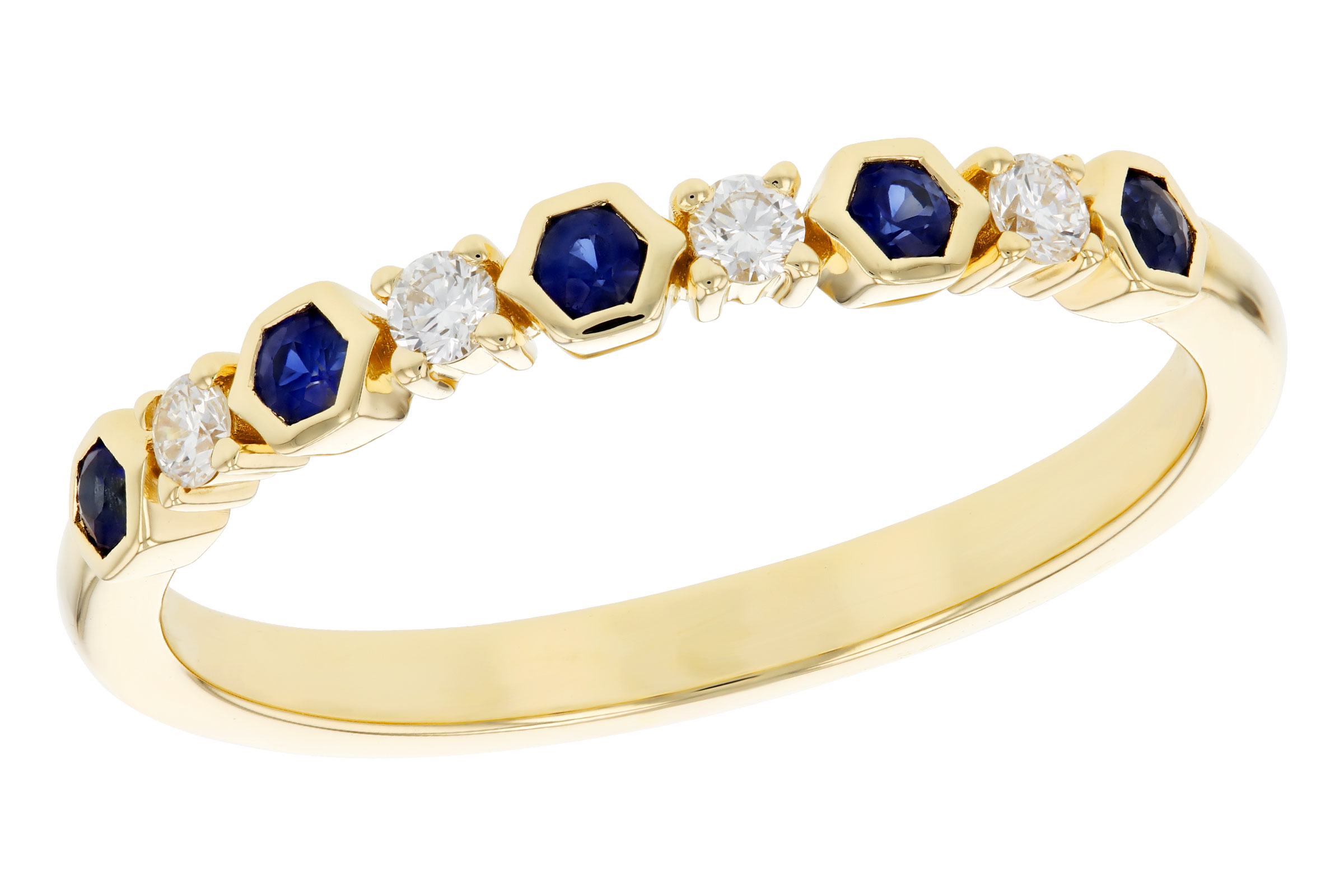 14K Yellow Gold Sapphire Anniversary Band