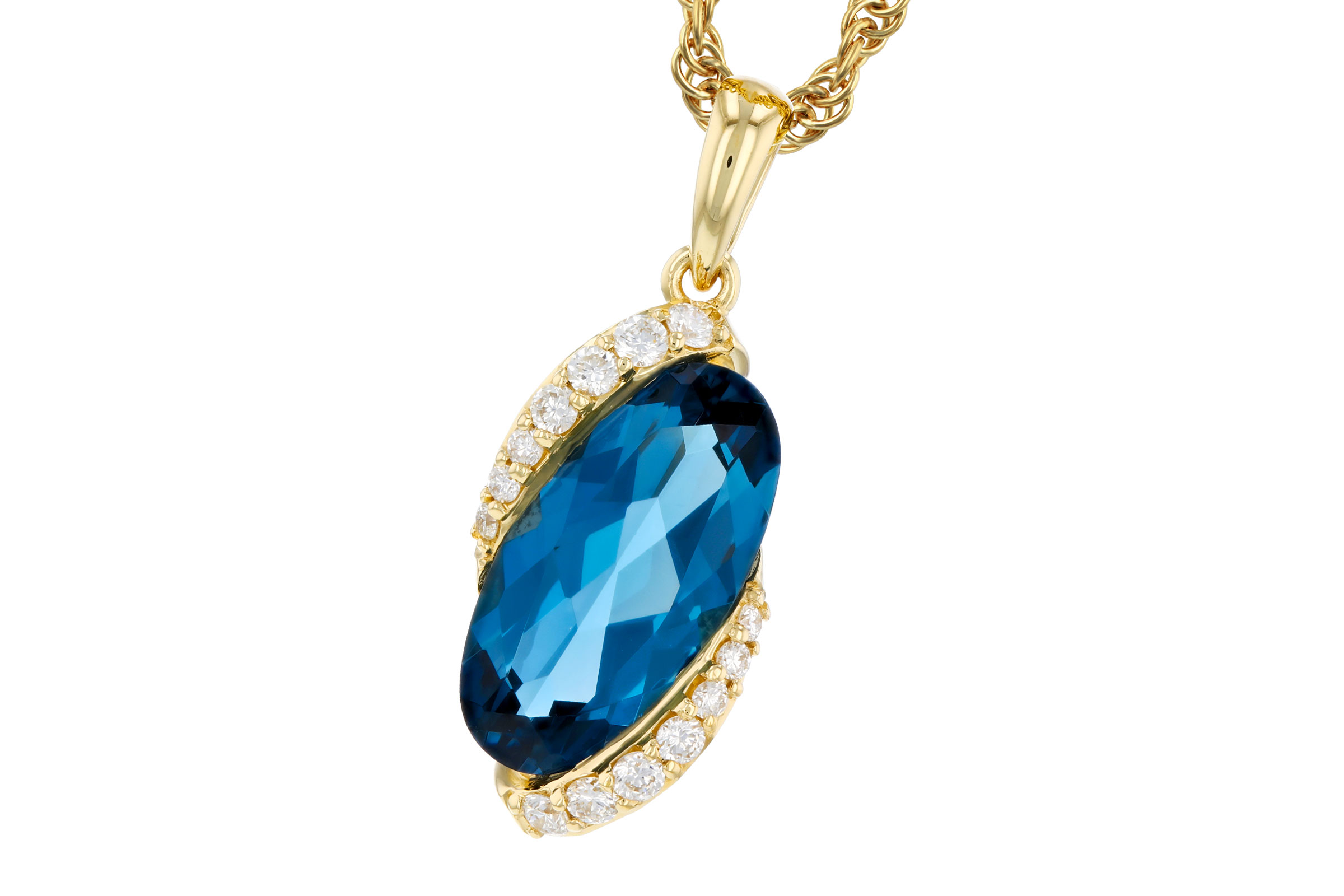 14K Yellow Gold Topaz Necklace