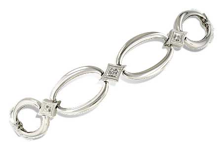 14K White Gold Diamond Bracelet