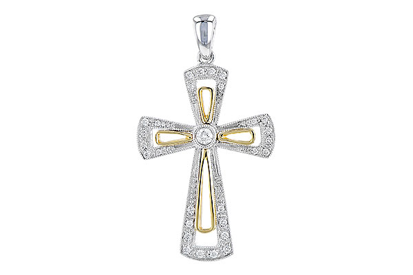 14K Two-Tone Diamond Pendant