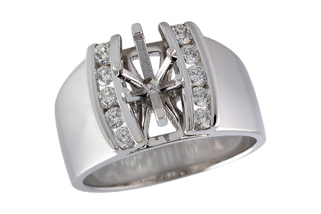 14K White Gold Diamond Semi-Mount Ring