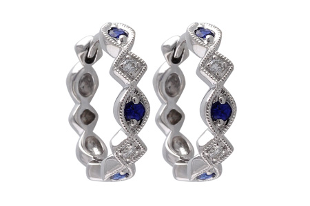 14K White Gold Sapphire Earrings