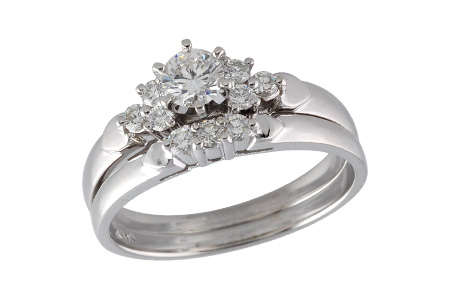 14K White Gold Diamond Wedding Set