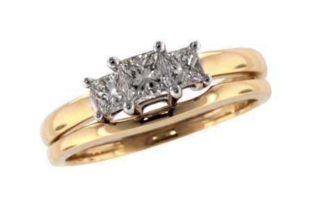 14K Yellow Gold Diamond Wedding Set