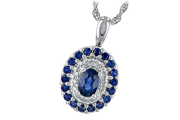 14K White Gold Sapphire Necklace