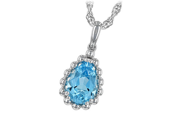 14K White Gold Topaz Necklace