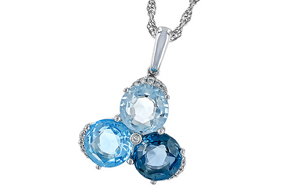 14K White Gold Topaz Necklace