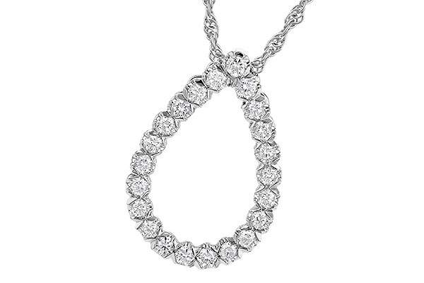 14K White Gold Diamond Necklace