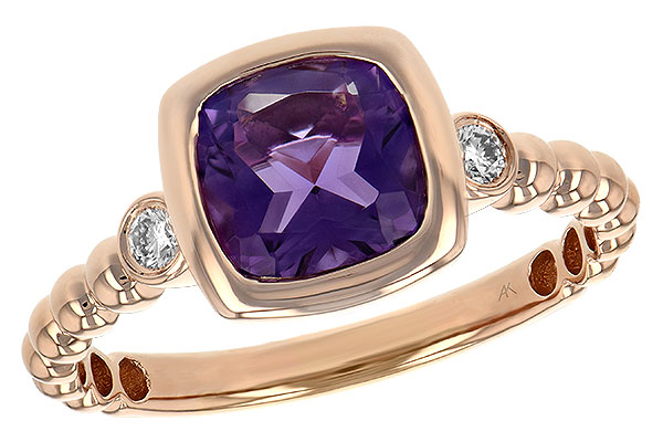14K Rose Gold Amethyst Ring