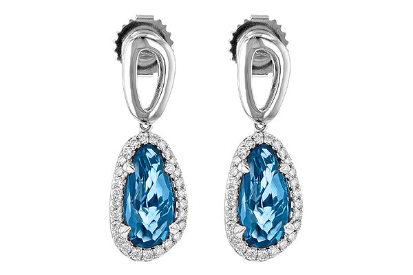 14K White Gold Topaz Earrings