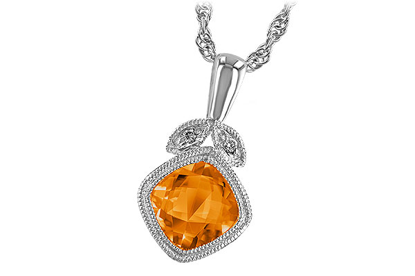 14K White Gold Citrine Necklace