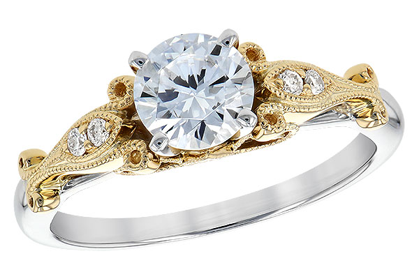 14K Two-Tone Diamond Semi-Mount Ring