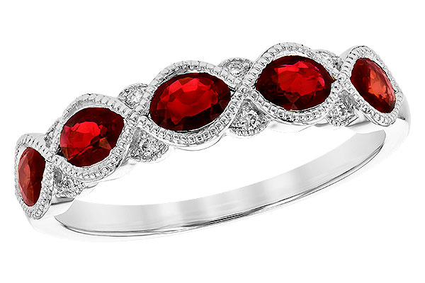 14K White Gold Ruby Anniversary Band