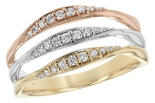 14K Tri-Color Diamond Ring