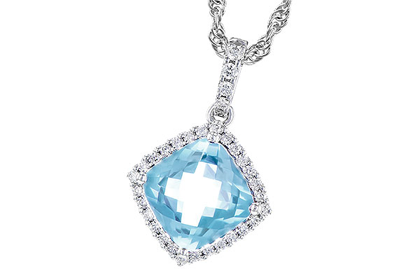 14K White Gold Aquamarine Necklace