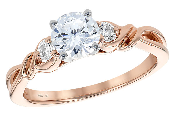 14K Rose Gold Diamond Semi-Mount Ring