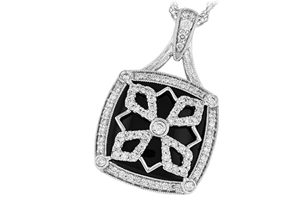14K White Gold Diamond Necklace