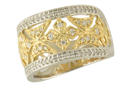 14K Two-Tone Diamond Anniversary Band