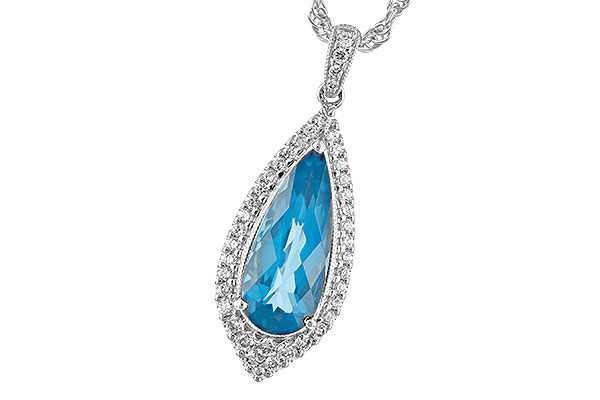 14K White Gold Topaz Necklace