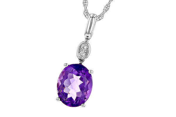 14K White Gold Amethyst Necklace