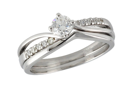 14K White Gold Diamond Wedding Set