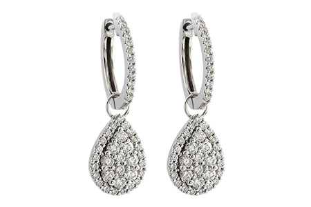 14K White Gold Diamond Earrings