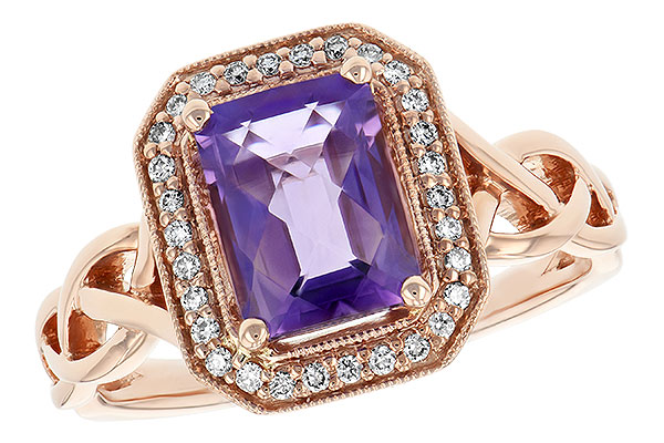14K Rose Gold Amethyst Ring