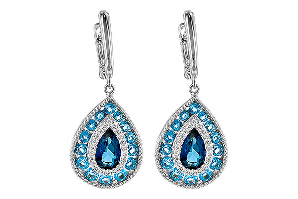14K White Gold Topaz Earrings