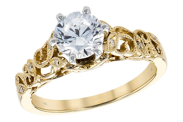 14K Yellow Gold Diamond Semi-Mount Ring