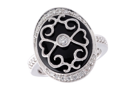 14K White Gold Diamond Ring