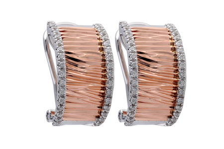 14K Two-Tone Diamond Earrings