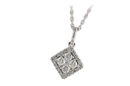 14K White Gold Diamond Necklace