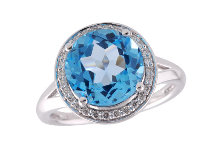 14K White Gold Topaz Ring