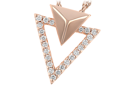 14K Rose Gold Diamond Necklace