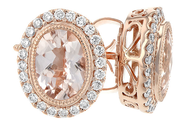 14K Rose Gold Morganite Earrings