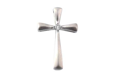 14K White Gold Diamond Pendant