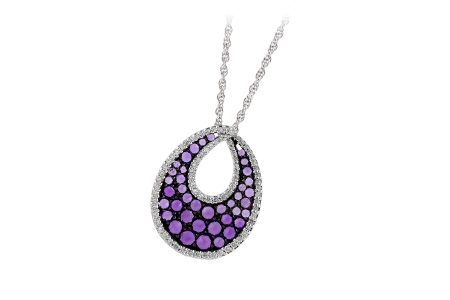 14K White Gold Amethyst Necklace