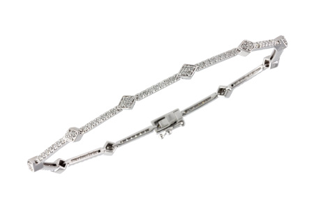 14K White Gold Diamond Bracelet