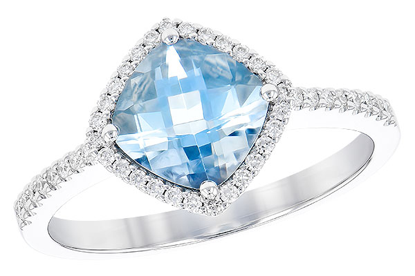 14K White Gold Aquamarine Ring