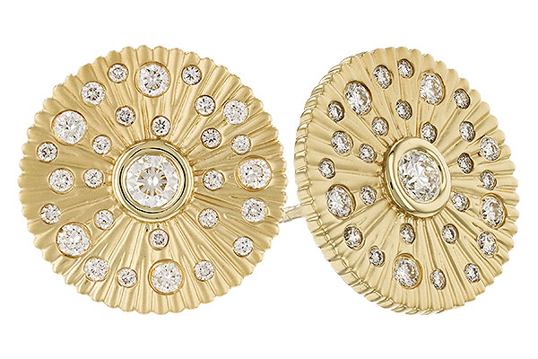 14K Yellow Gold Diamond Earrings