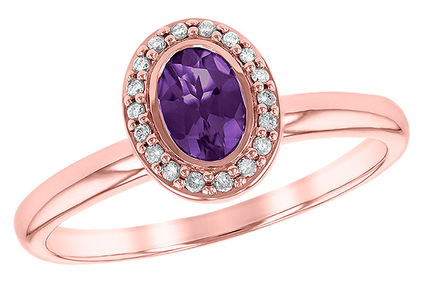 14K Rose Gold Amethyst Ring