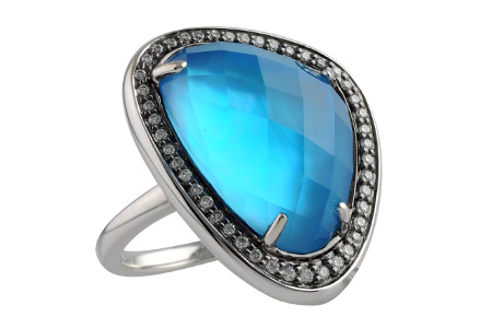 14K White Gold Topaz Ring