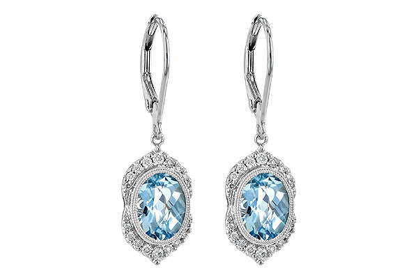 14K White Gold Aquamarine Earrings