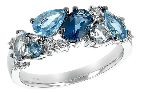14K White Gold Topaz Ring
